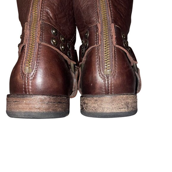 Fyre Womens Boots Size 9 Brown Phillip Harness Studded Ankle Leather Casual - Picture 9 of 15